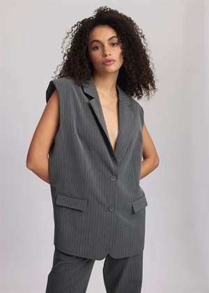 Joelle mel.pinstripe waistcoat Grey Pinstripe Gestuz 